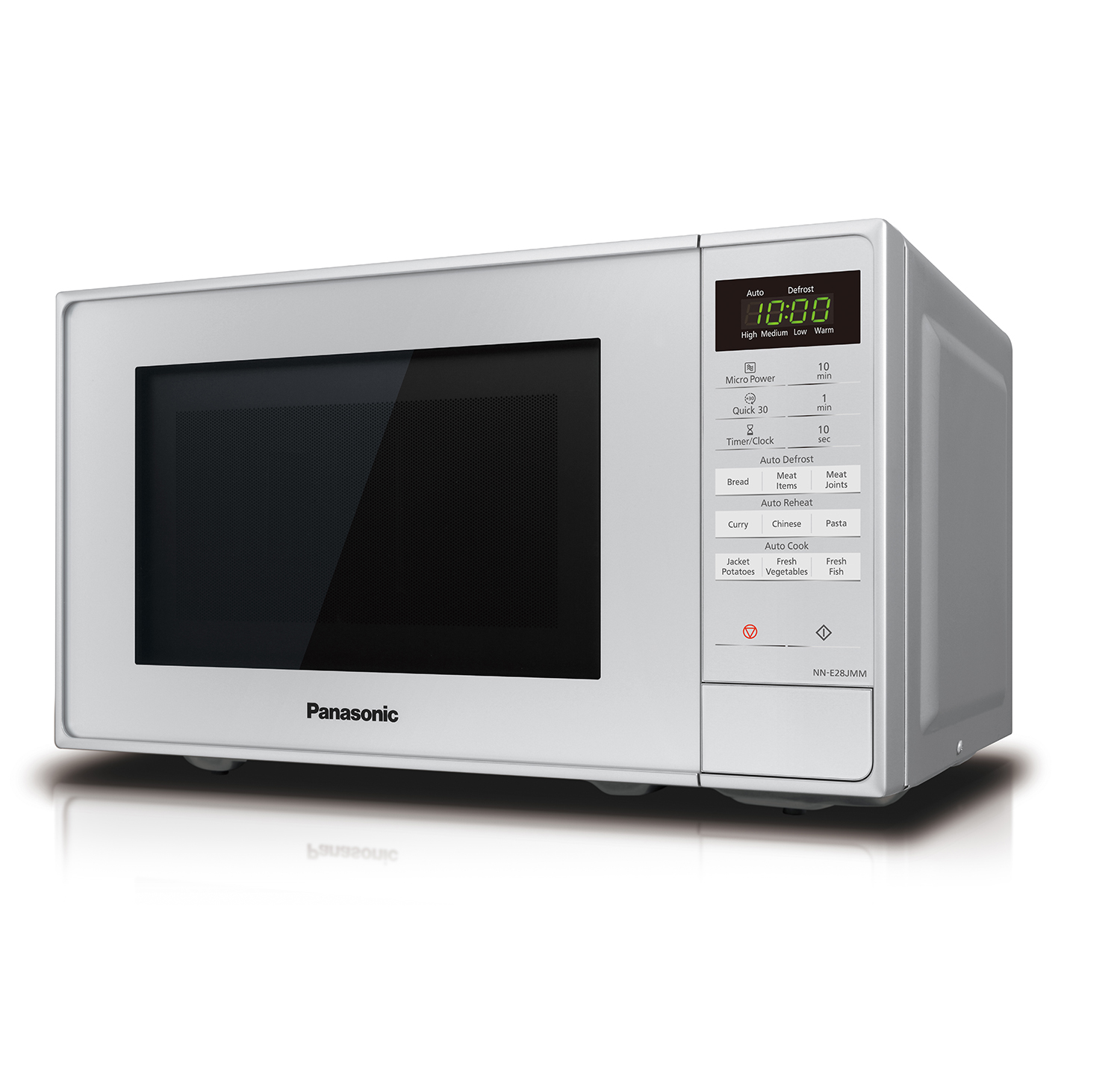 Panasonic NNE28JMMBPQ Silver Microwave | HBH Woolacotts - Cornwall and