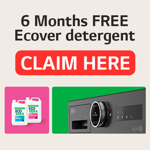Claim 6 months free Ecover detergent at: www.lgecover.com/CleaningOnUs Claim 6 months free Ecover detergent at: www.lgecover.com/CleaningOnUs