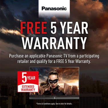 Free 5 Year Warranty on Selected Panasonic Viera TVs!
